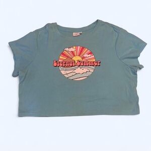 Celebrity Pink Sky Blue crop top